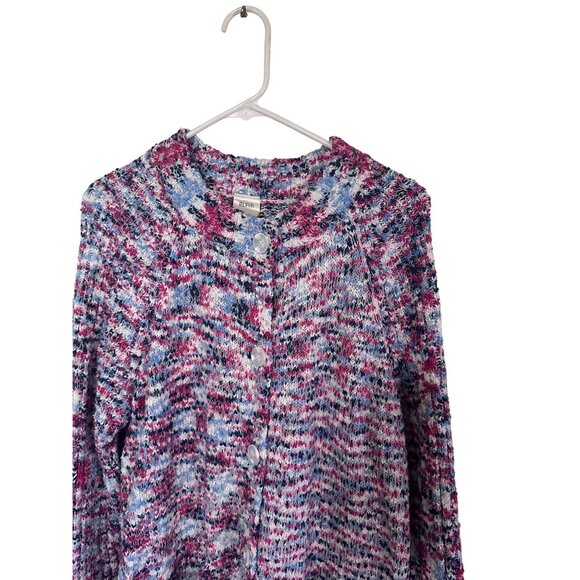 Blair blue pink white marbled knit cardigan button up size M - Picture 2 of 7